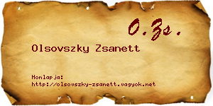 Olsovszky Zsanett névjegykártya